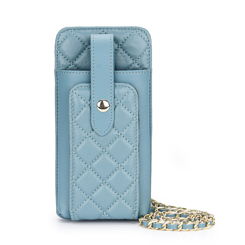 Women's Classic Style Rhombus Vertical Mobile Chain Phone Bags