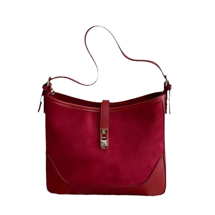 Women's Red Large Capacity High-grade Retro Bridal Tote Bags
