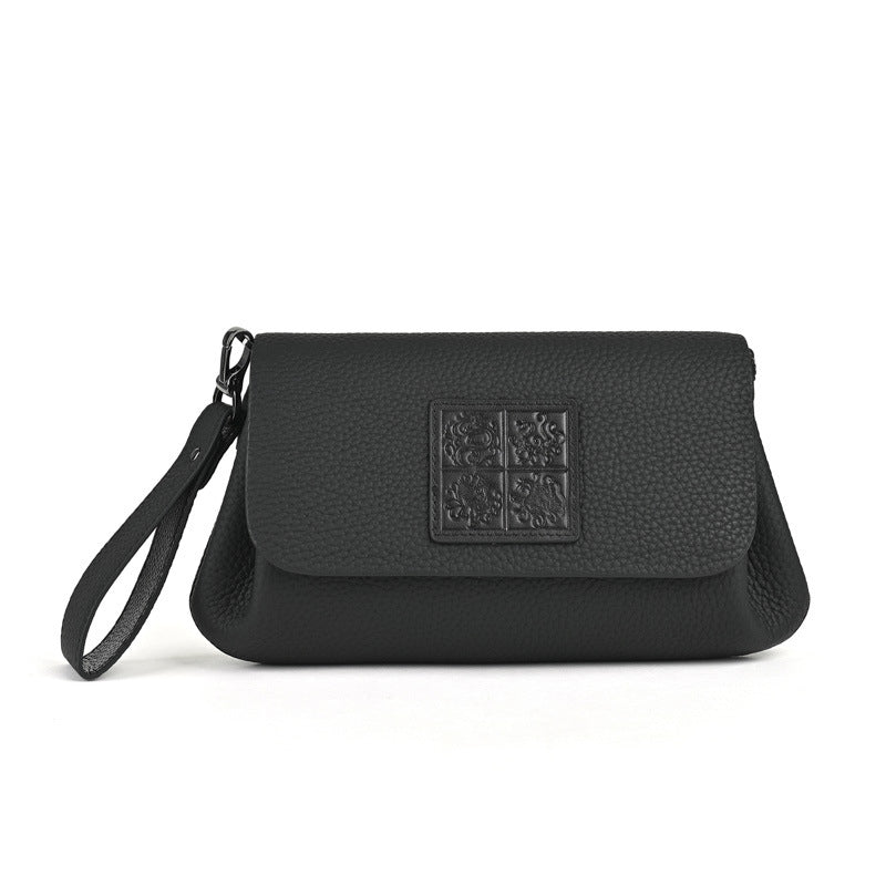 Women's & Men's & Zipper First Layer Cowhide Clutch Men's Handbags