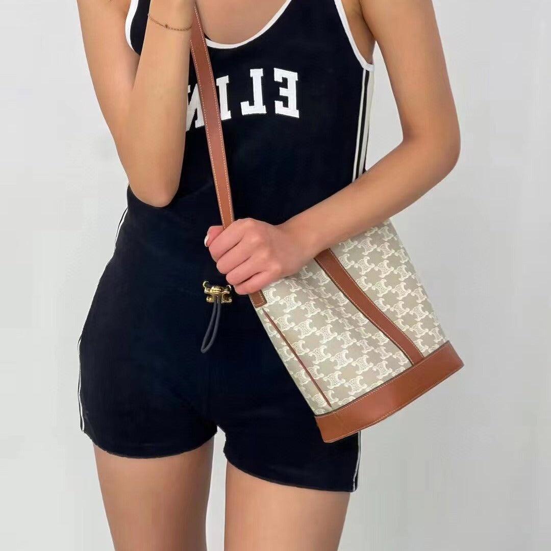 Women's Classic Presbyopic Retro Arc Large Capacity Bucket Bags