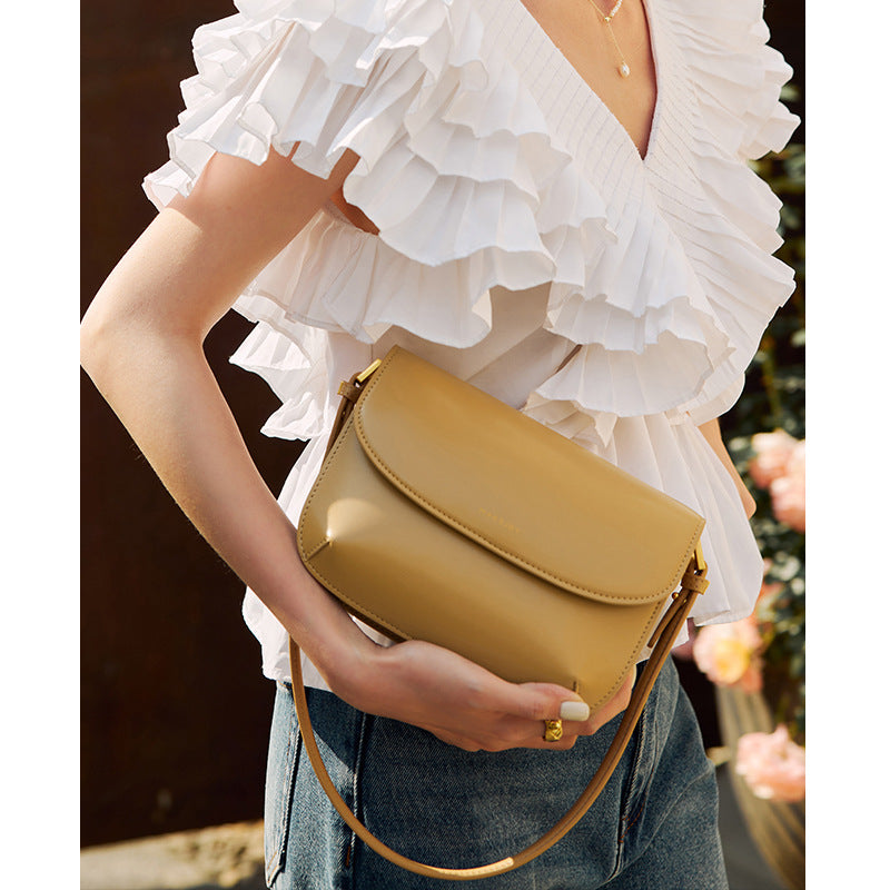 Women's High-grade Underarm Fashion Genuine Leather Niche Small Square Bags