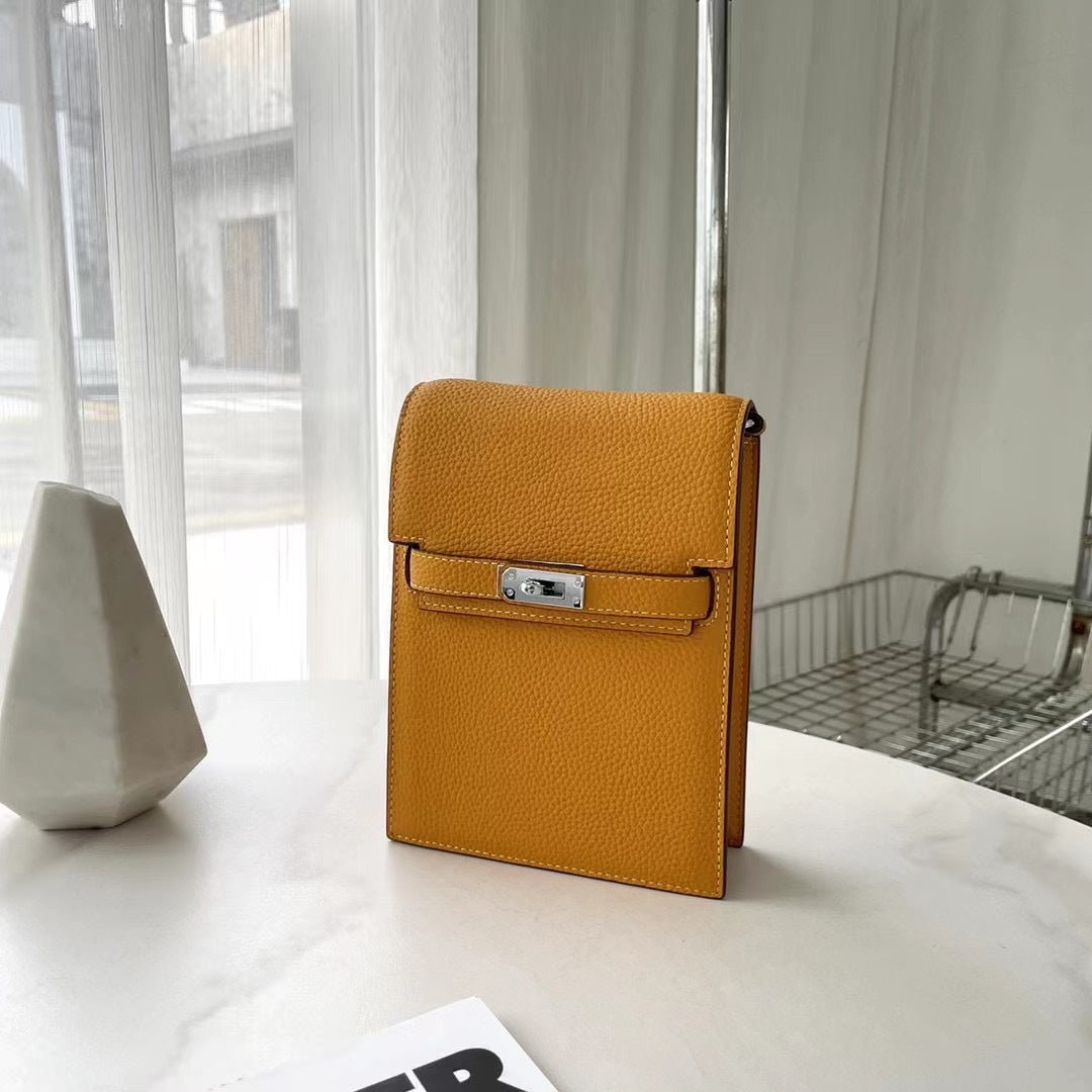 Fashion Genuine Leather Female Kelly Vertical Light Phone Bags