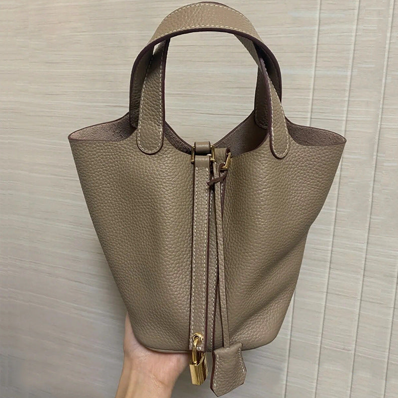 Pattern Vegetable Basket Mild Luxury Retro Large Capacity First Handbags