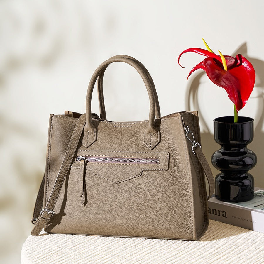 Women's Design Commuting Large Genuine Leather Capacity Retro Tote Bags