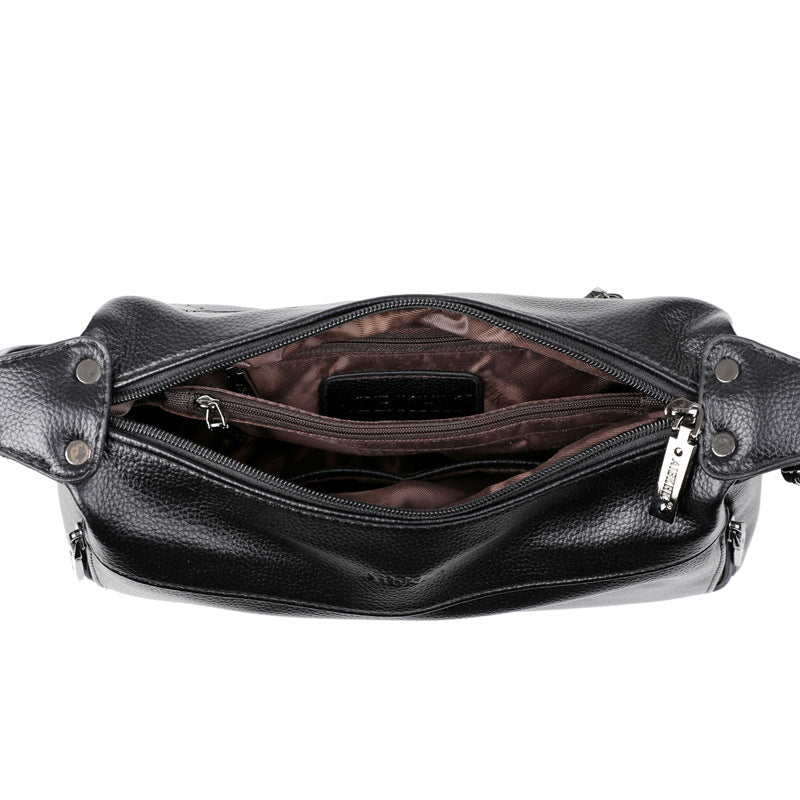 Women's Simple Elegant Mother Large Capacity Soft Leather Crossbody Bags