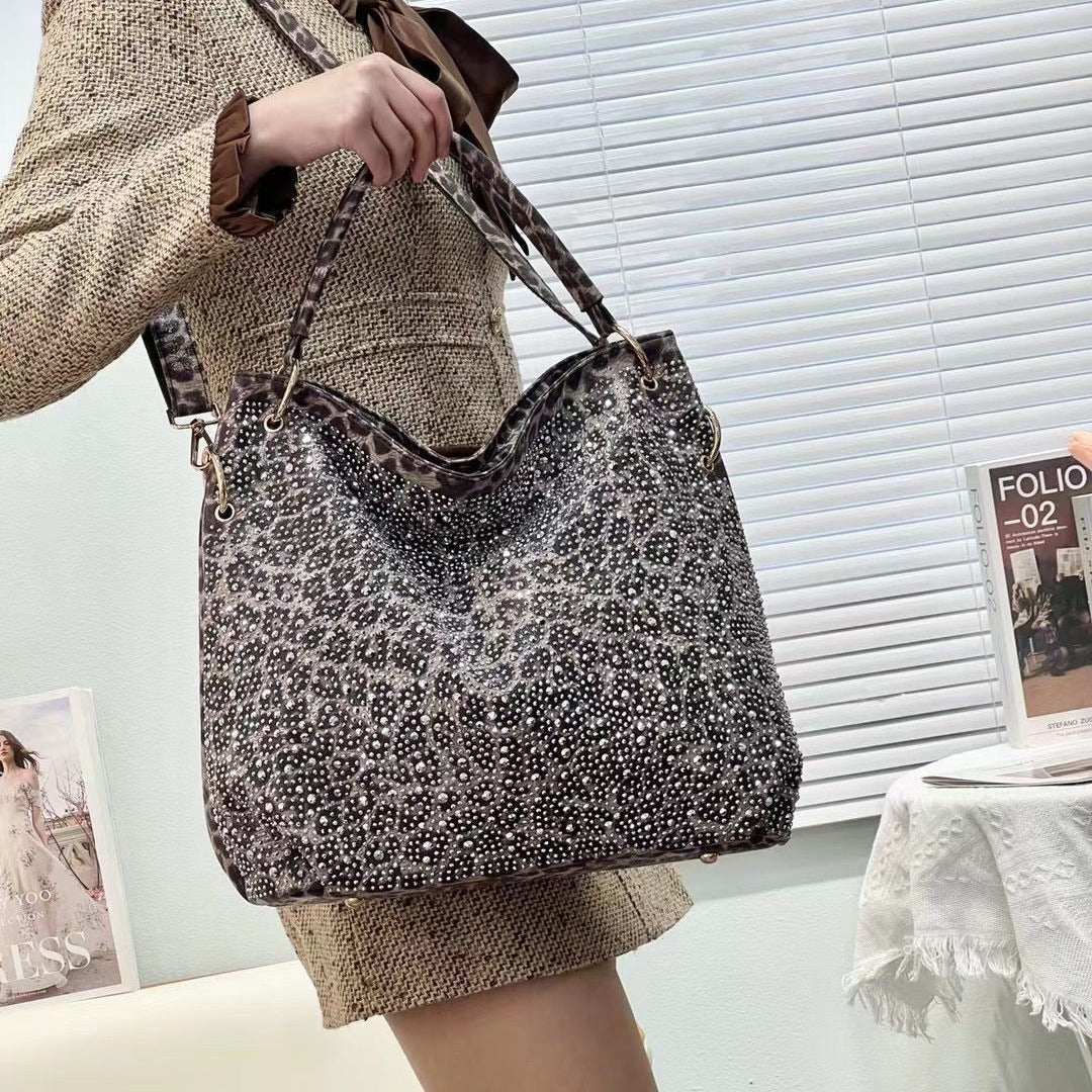 Women's Luxury Rhinestone Large Capacity Totes Portable Tote Bags