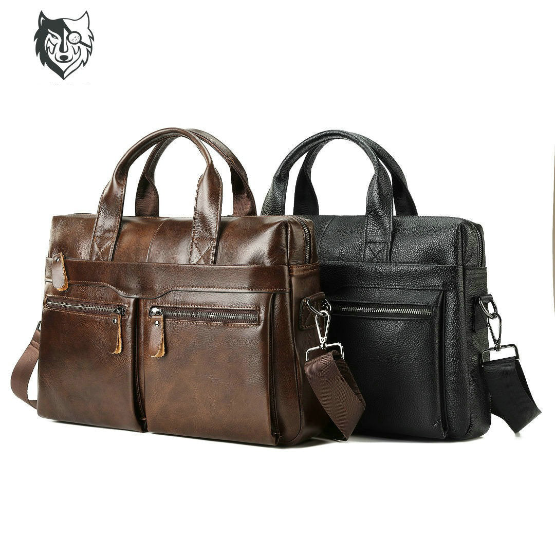 Men's Elegant Business First Layer Cowhide Men's Briefcases