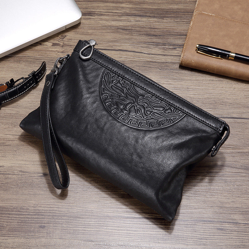 Men's Business Cowhide Hand Holding Envelope Fashion Men's Handbags