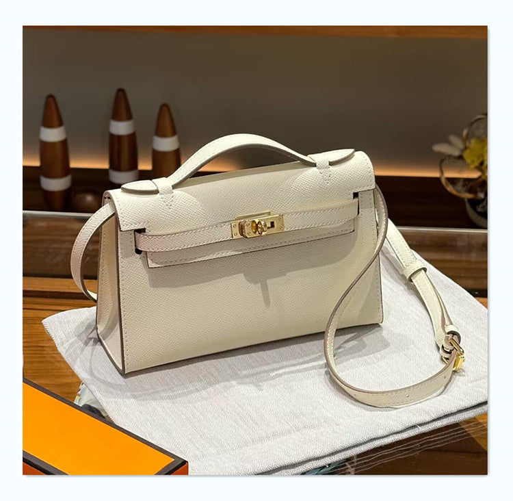 Women's Hand Palm Print Kelly Leather Portable Shoulder Bags