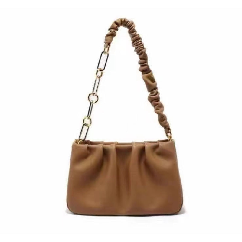 Women's High-grade Niche Underarm Fashion Oblique Pleated Armpit Bags