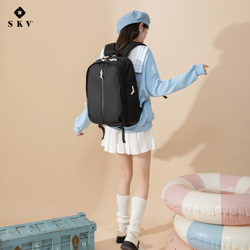 Women's Fashion Simple Commute Computer Korean Style Niche Solid Backpacks