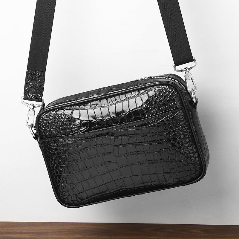 Men's Crocodile Belly Pattern Leather Fashion Horizontal Men's Shoulder Bags