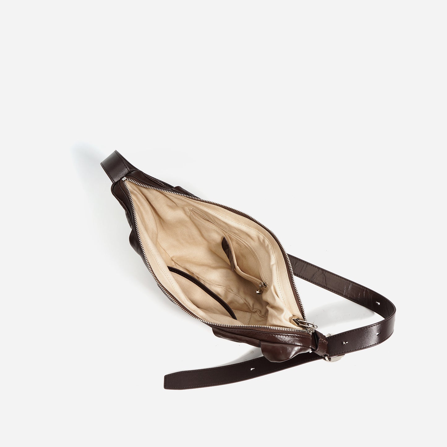 Women's Minimalist Style Textured Cowhide Consecrated Croissant Leisure Commute Shoulder Bags
