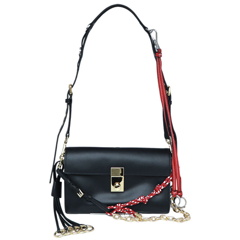 Women's Motorcycle Retro Ornaments Flip Twist Genuine Small Square Bags