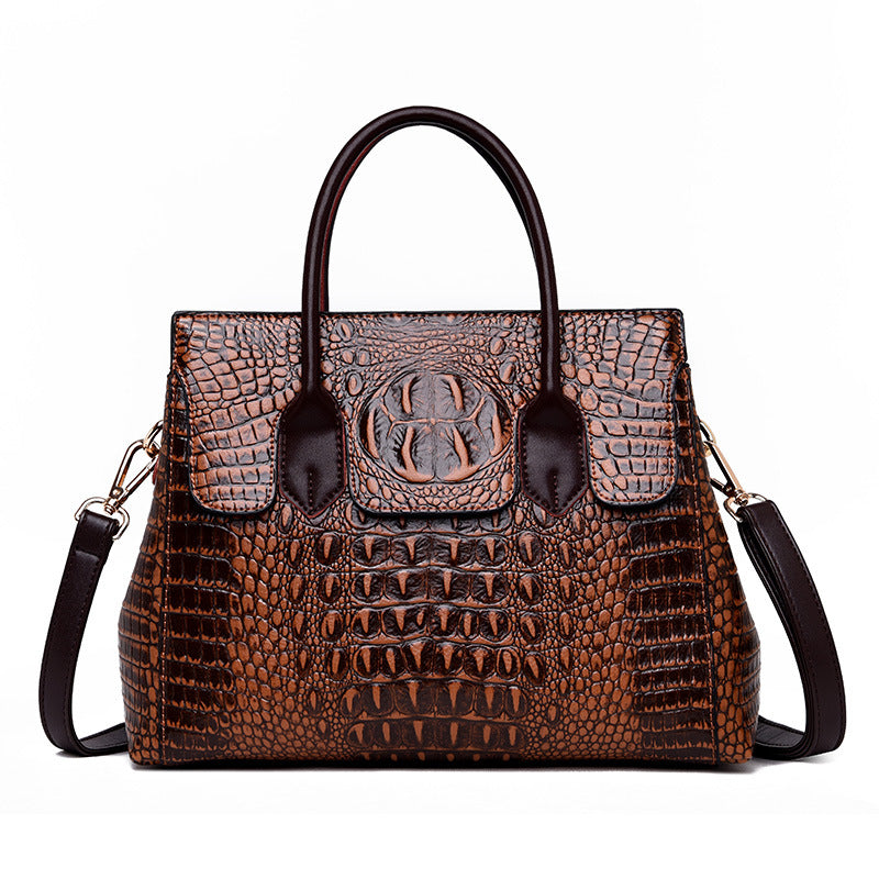 Women's Beautiful Retro Commuter Crocodile Pattern Tote Bags