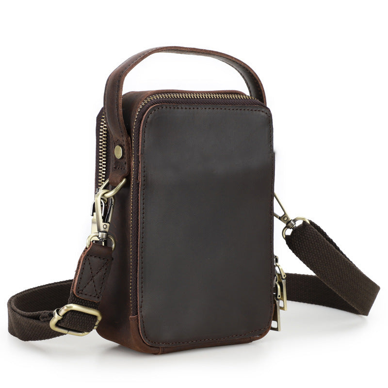 Men's Retro Crazy Horse Leather Niche Trendy Men's Messenger Bags