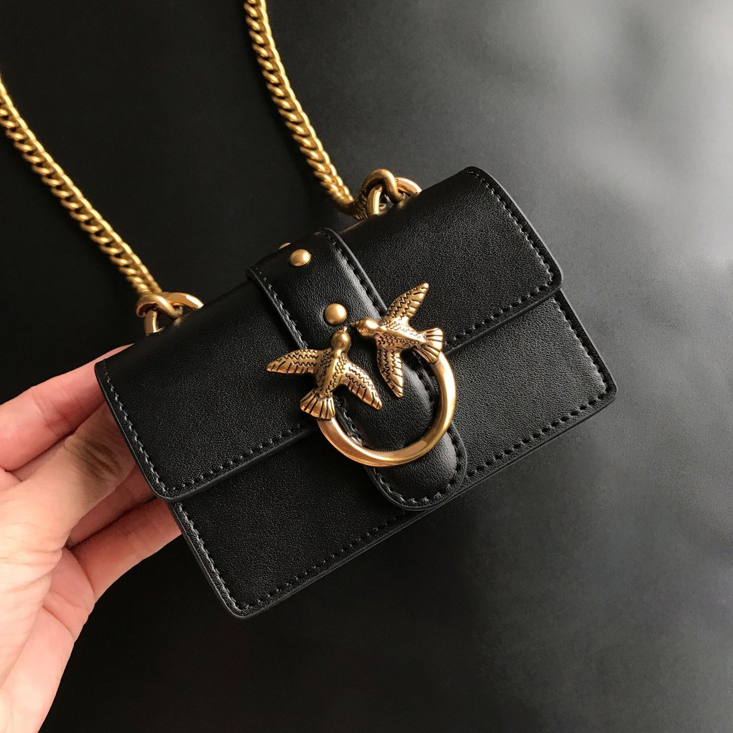 Women's Genuine Leather Super Mini Classic Chain Small Square Bags