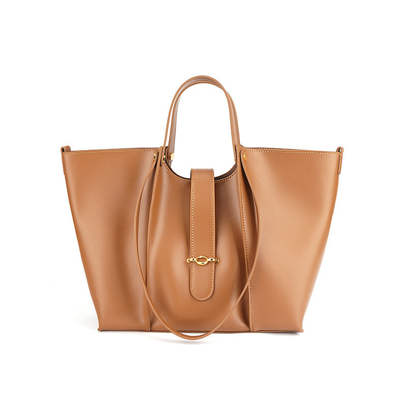 Women's Niche Cowhide Commuter Leather Large Capacity Tote Bags