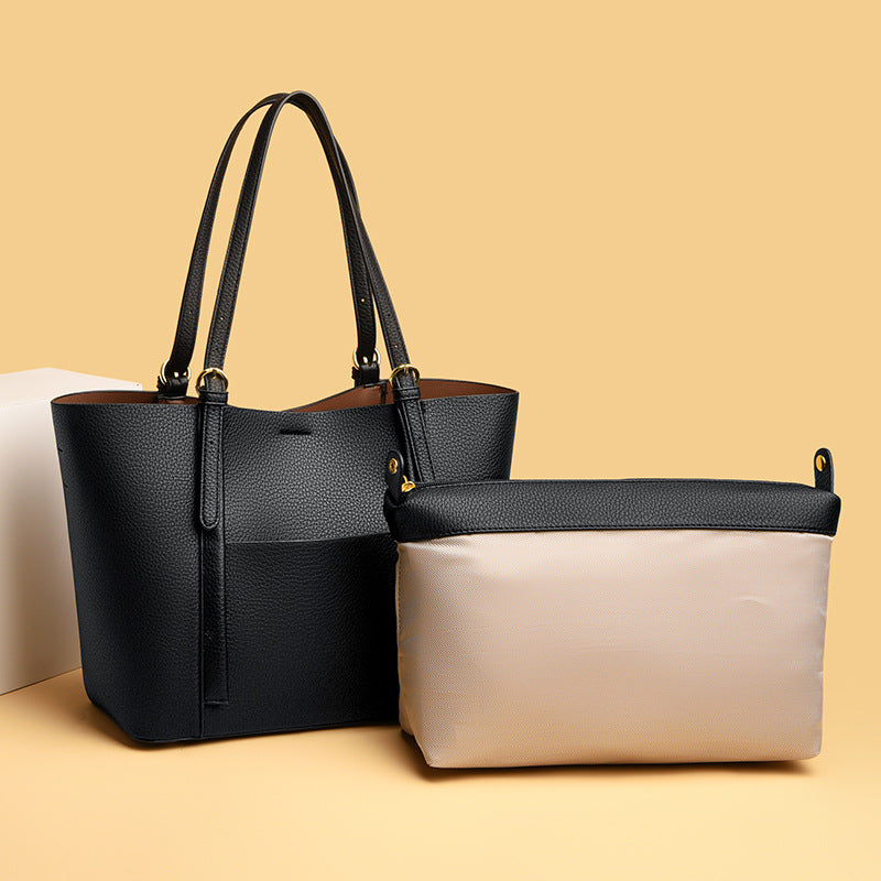 Women's Pattern Wings Mother Elegant Commuter Genuine Shoulder Bags