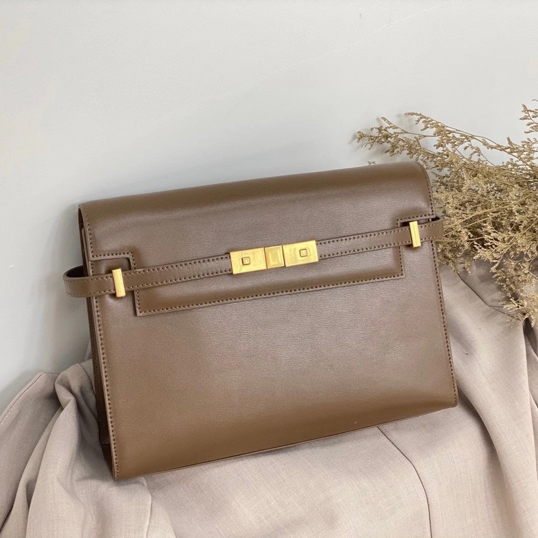 Women's Genuine Leather Manhattan Fashion Baguette Kelly Shoulder Bags