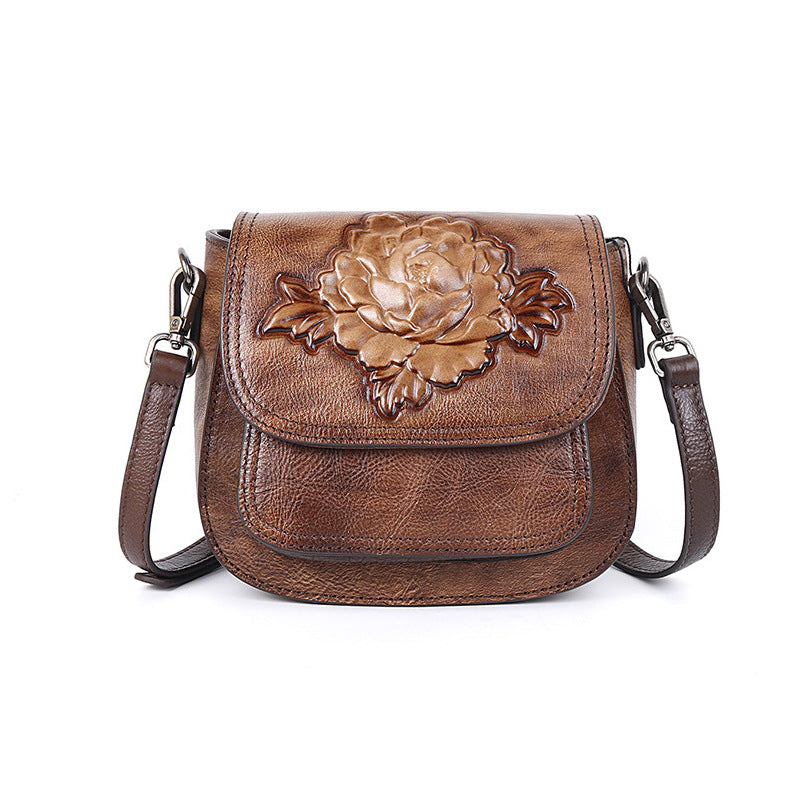 Leather Retro Chinese Style Embossed Handmade Bags