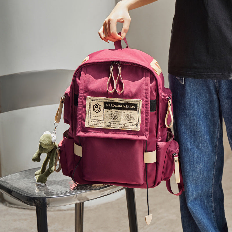 Junior High Fashion Light Canvas Large Backpacks