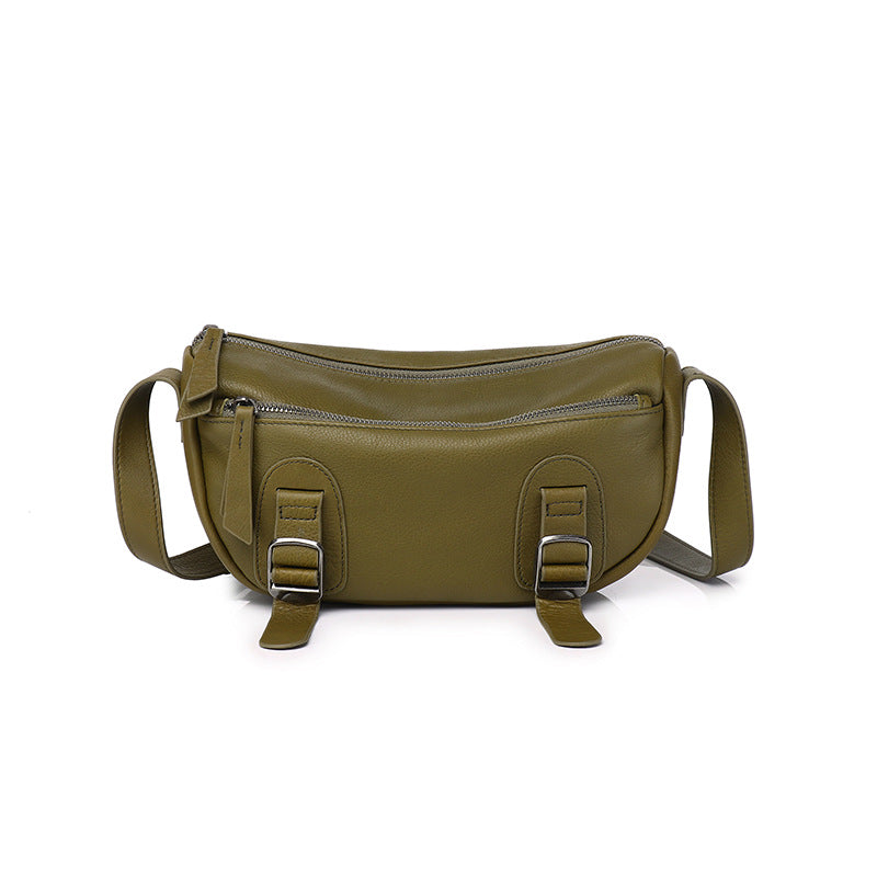 Women's Motorcycle Wide Straps Double Chain Western Crossbody Bags