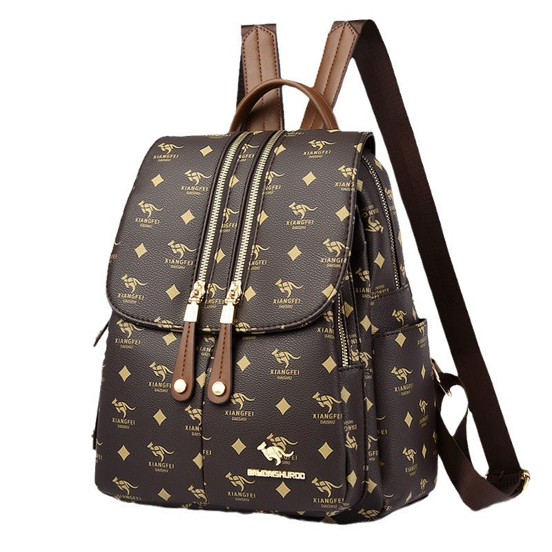 Women's Fashionable Large Capacity Soft Leather Trendy Backpacks