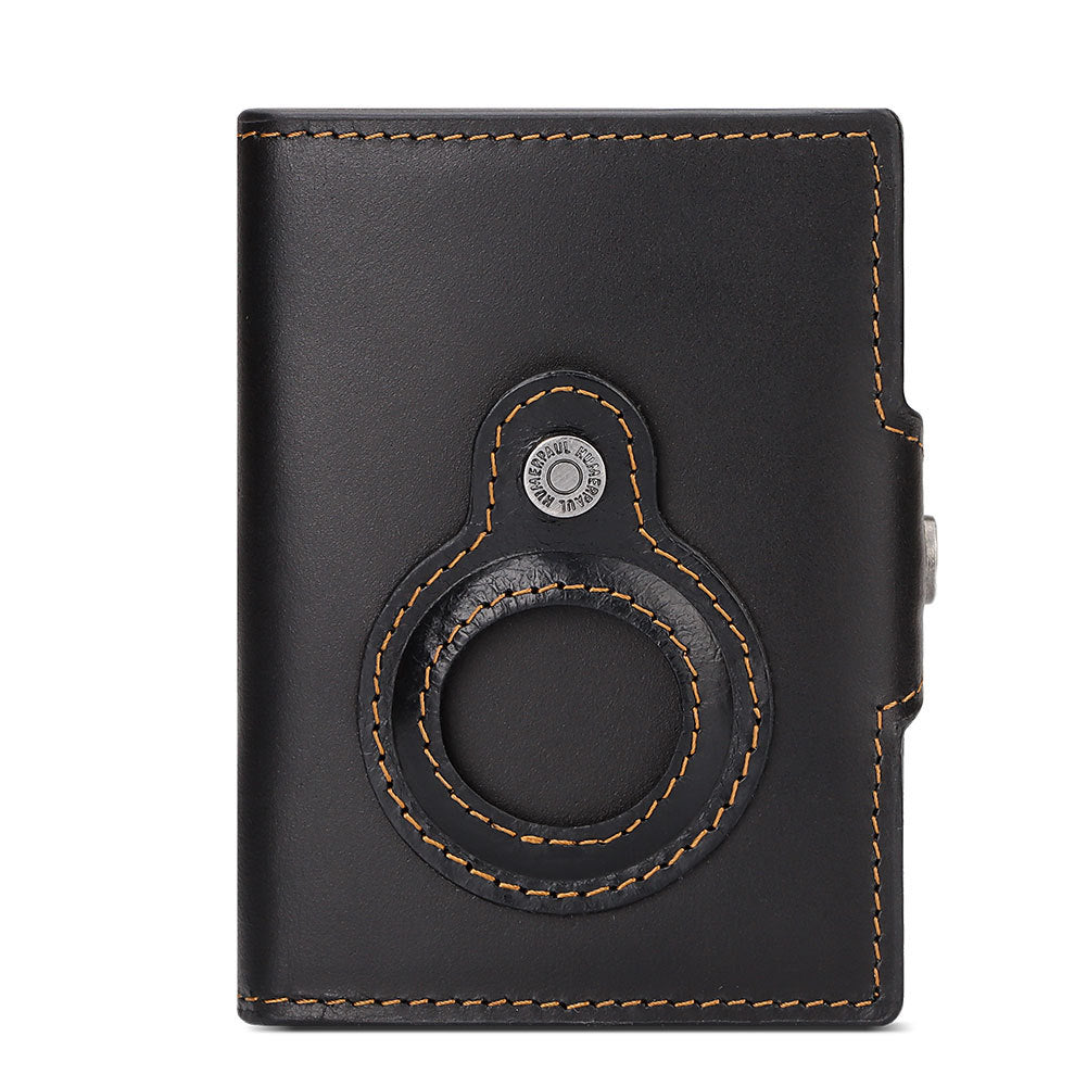 Layer Cowhide Automatic Delivery Metal Cartridge Card Holder