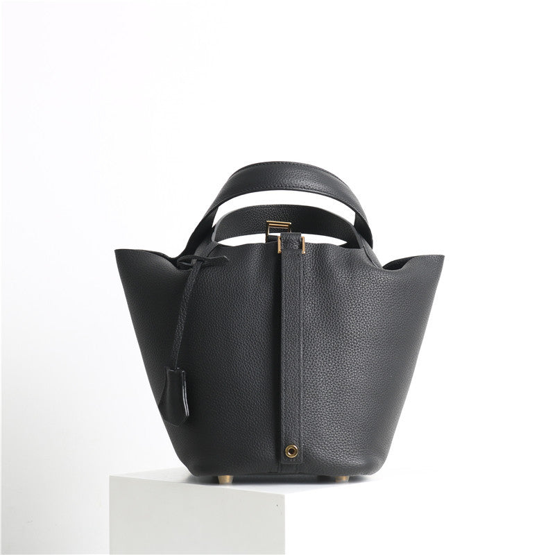 Top Layer Cowhide Home Food Basket Fashion Handbags