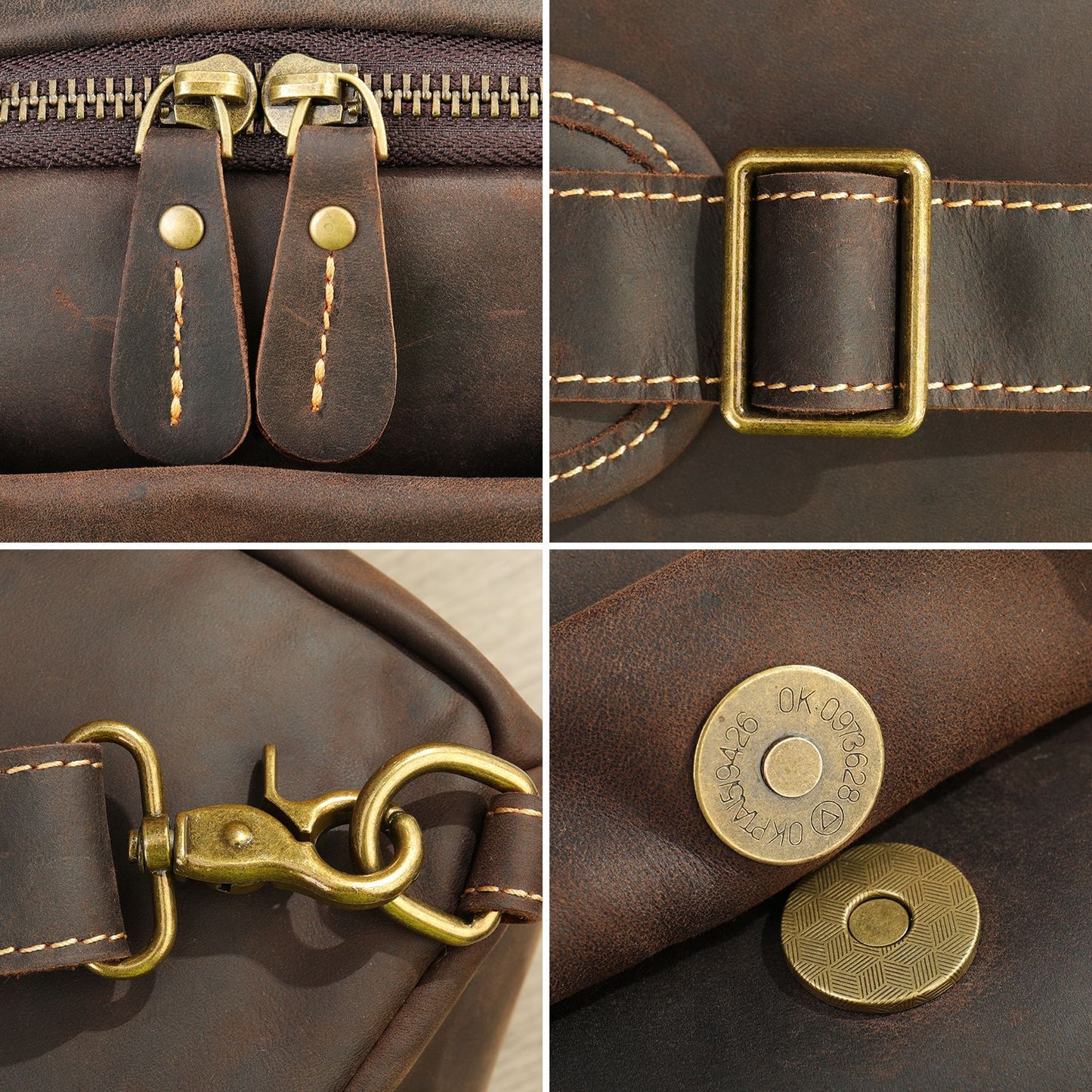Men's Crazy Horse Leather Business Commute Men's Bags
