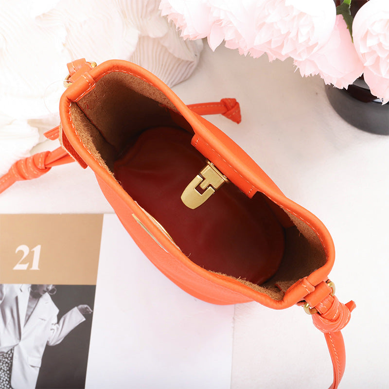 Women's Mobile Leather Mini Cowhide Simple Versatile Phone Bags