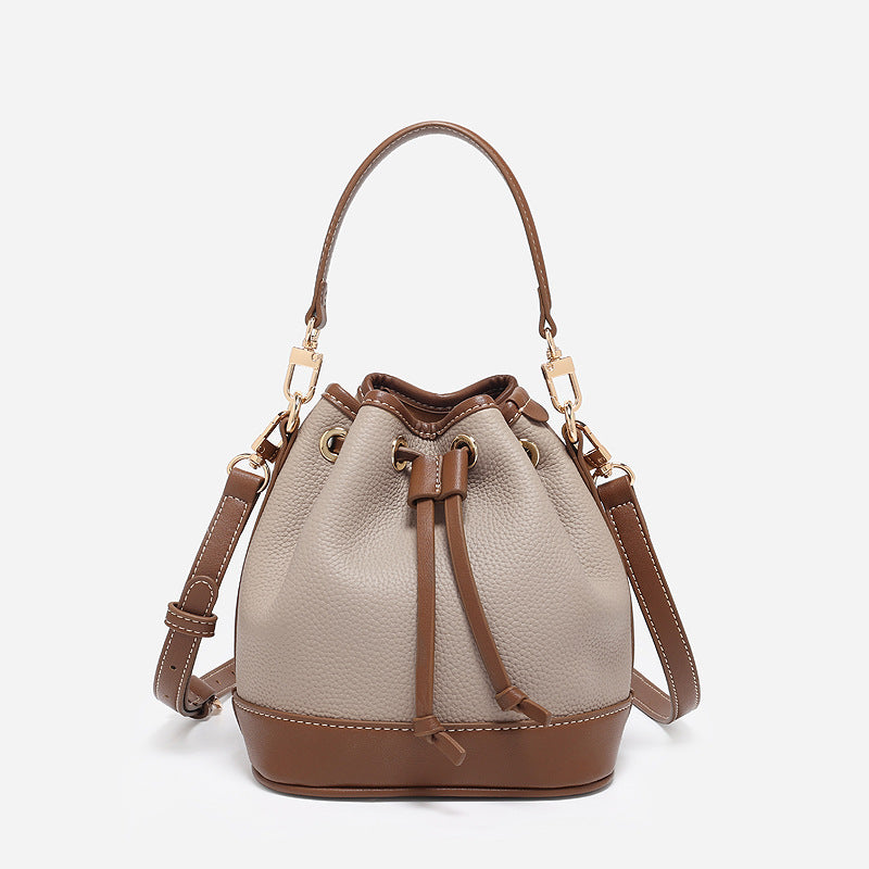 Women's Cowhide High-grade Light Luxury Portable Genuine Bucket Bags
