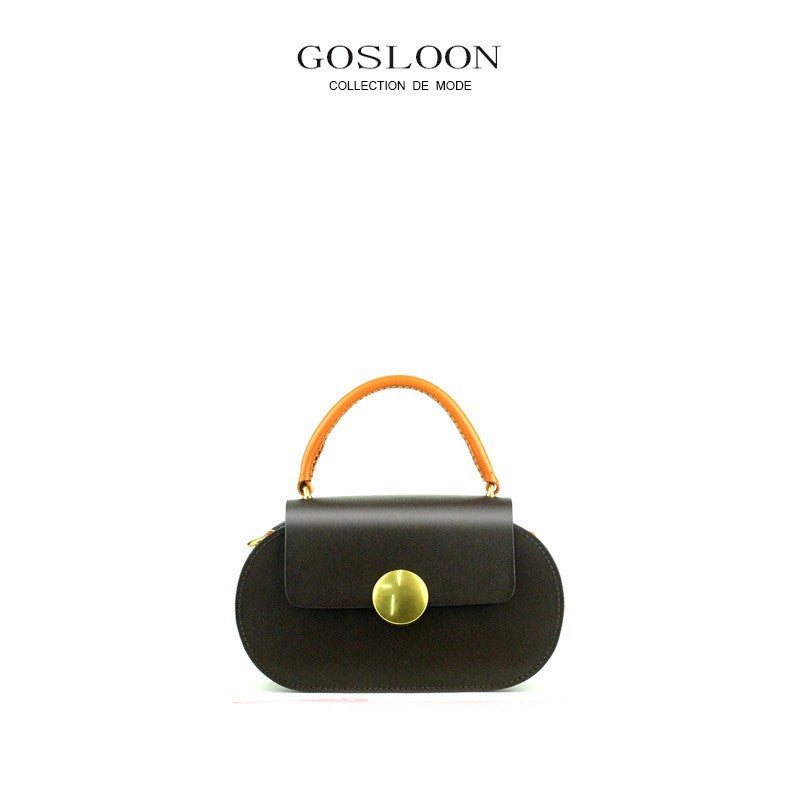 French Gu First Layer Thick Cowhide Handbags