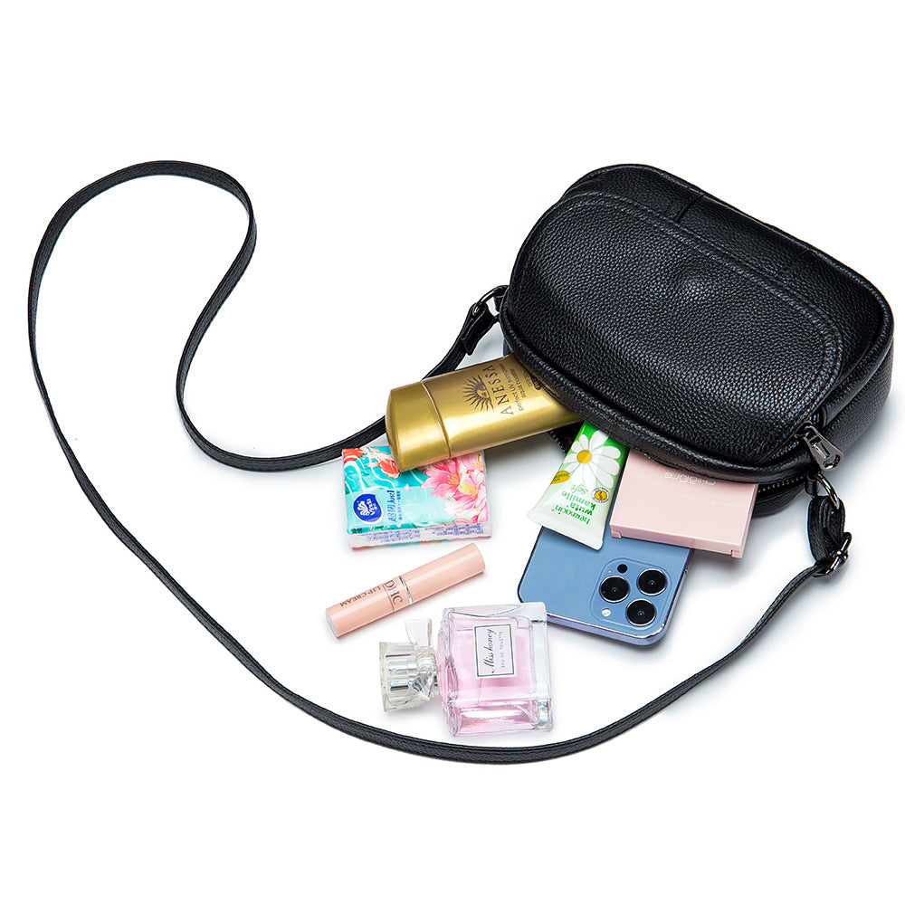 Women's Fashionable First Layer Cowhide Mini Soft Crossbody Bags