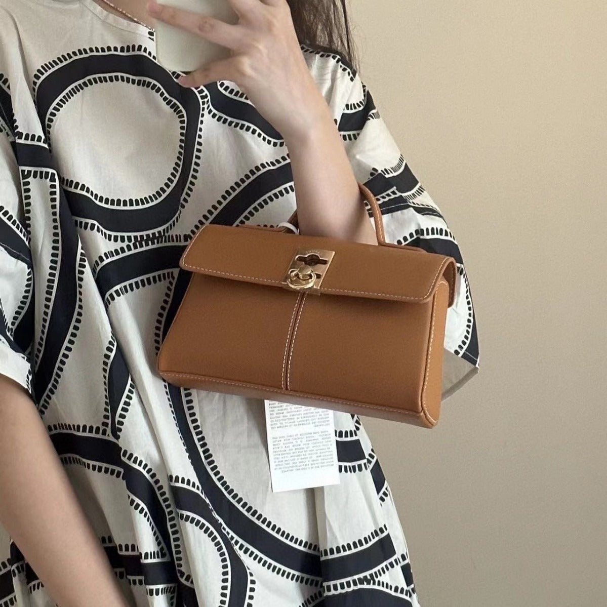 Women's Light Luxury Minority Genuine Leather Retro Small Square Bags