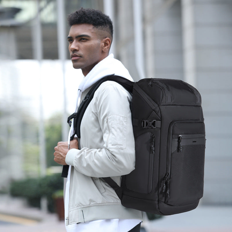 Men's Winter City Simple Leather Solid Color Backpacks