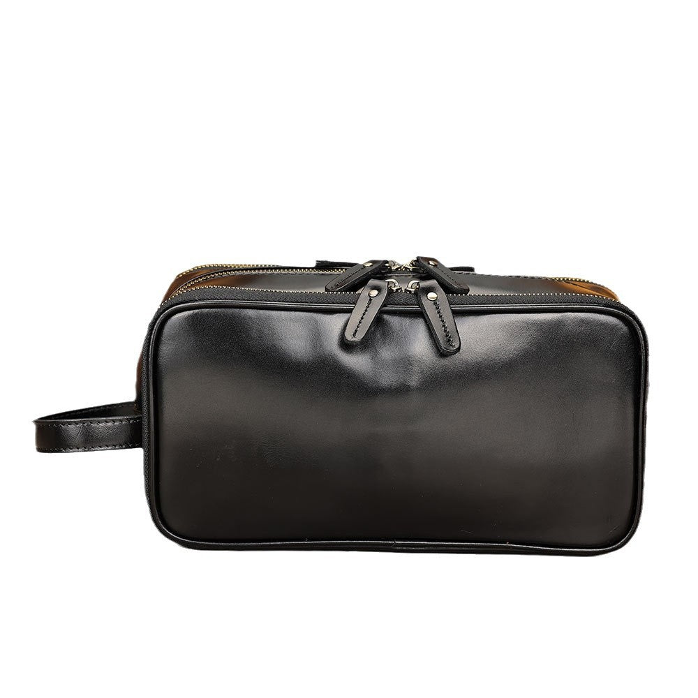 Men's Crazy Horse Leather Clutch Wash Large Men's Handbags