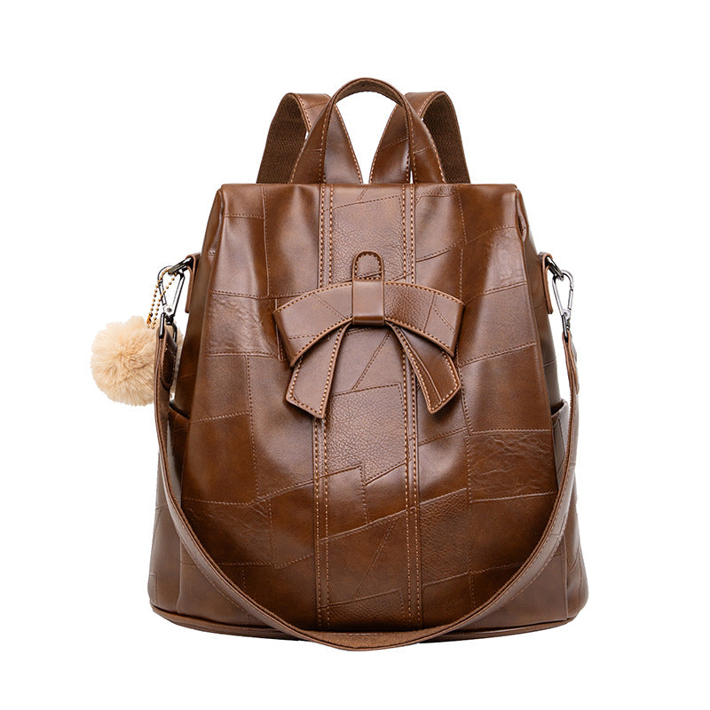 Women's Large Capacity Retro Fashion Versatile Soft Backpacks