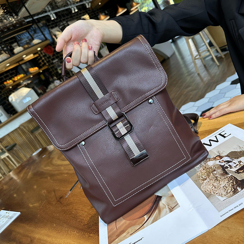 British Style Retro Simple Contrast Color Backpacks