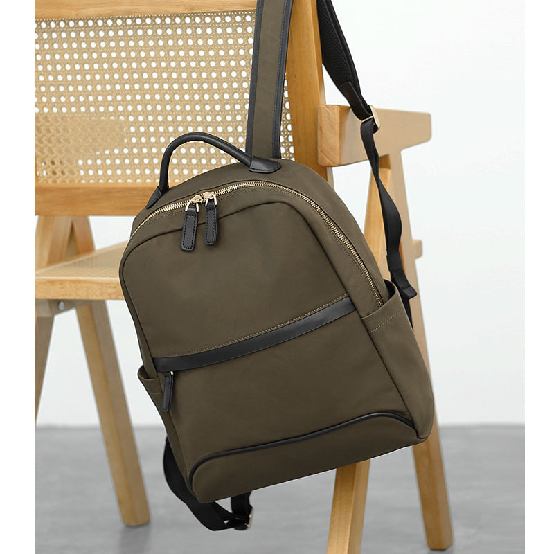 Oxford Cloth With Cowhide Large Capacity Backpacks