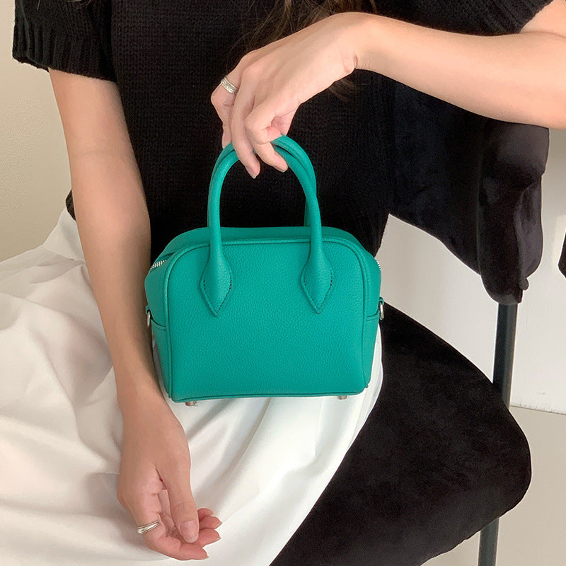 Women's First Layer Cowhide Boston Genuine Leather Handbags