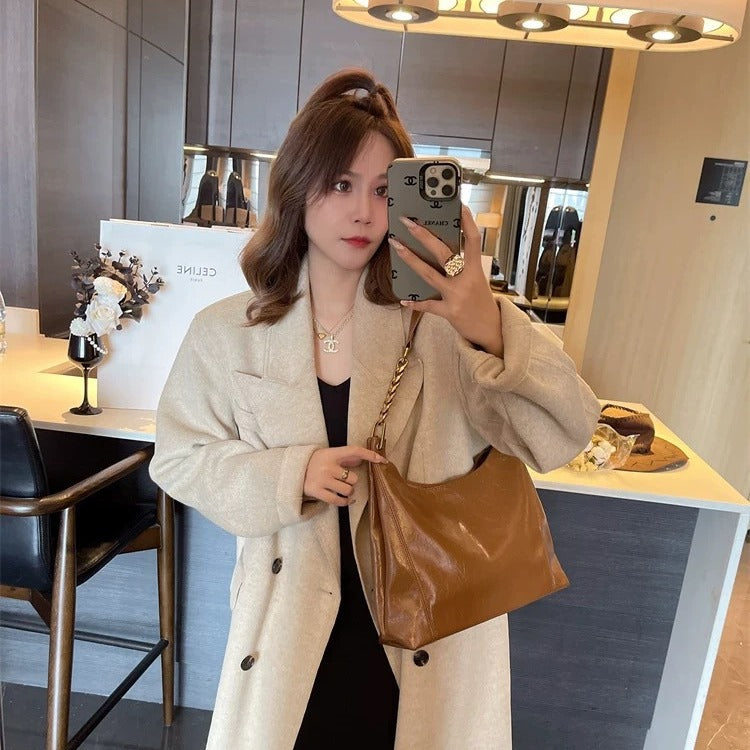 Women's Large Capacity Simple Leisure Chain Retro Crossbody Bags