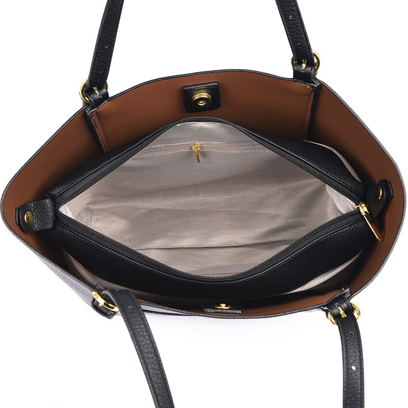 Women's Pattern Wings Mother Elegant Commuter Genuine Shoulder Bags