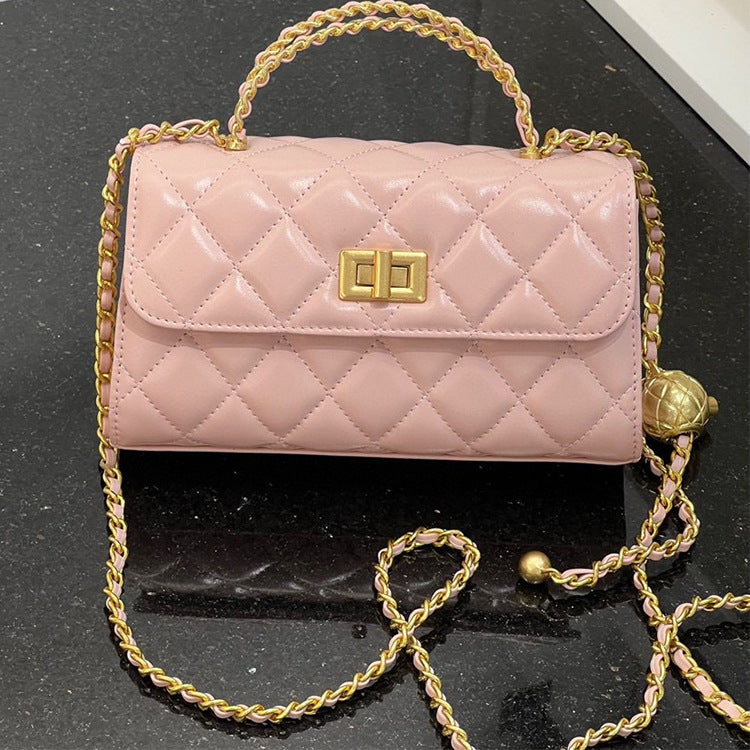 Women's Texture Metal Chain Detachable Strap Retro Shoulder Bags