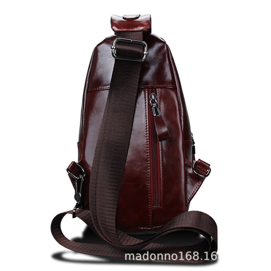 Women's & Men's & Leather Fashion Cowhide Men's Chest Bags