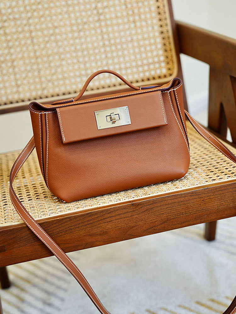 Women's Genuine Leather Retro Commuter Texture Light Bags