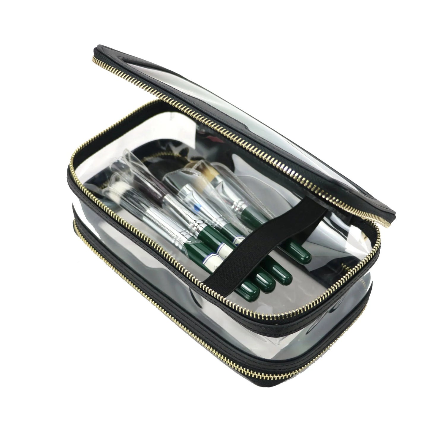 Transparent Simple Portable Waterproof Wash Double Cosmetic Bags
