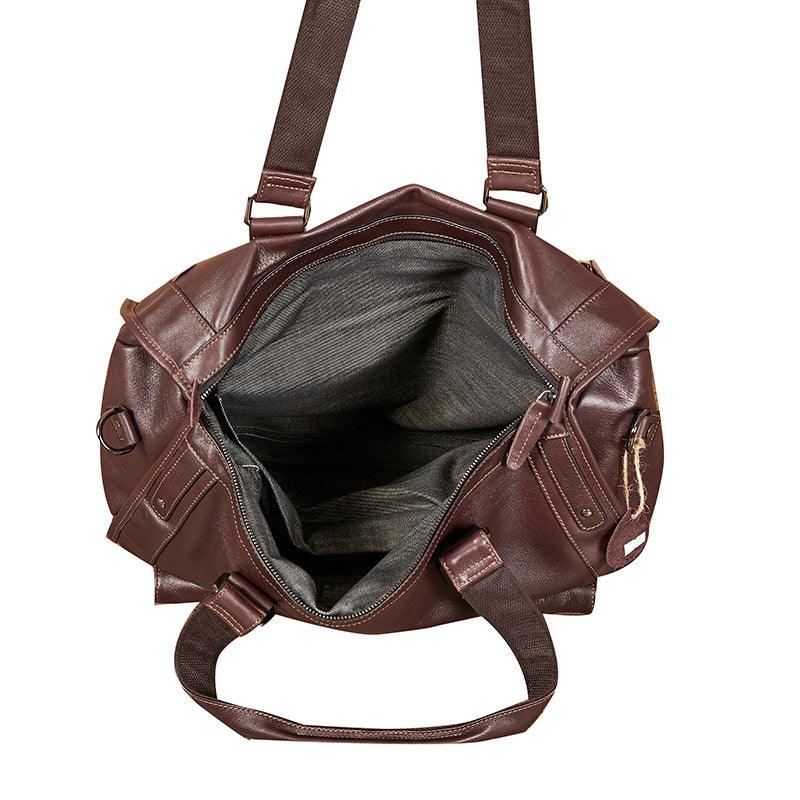 Leather Large Capacity Cowhide Storage Horizontal Travel Bags