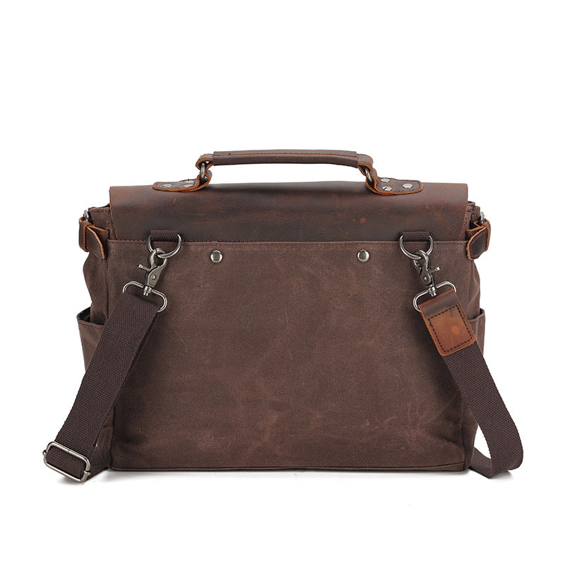 Men's Vintage Oil Wax Canvas With Crazy Men's Shoulder Bags